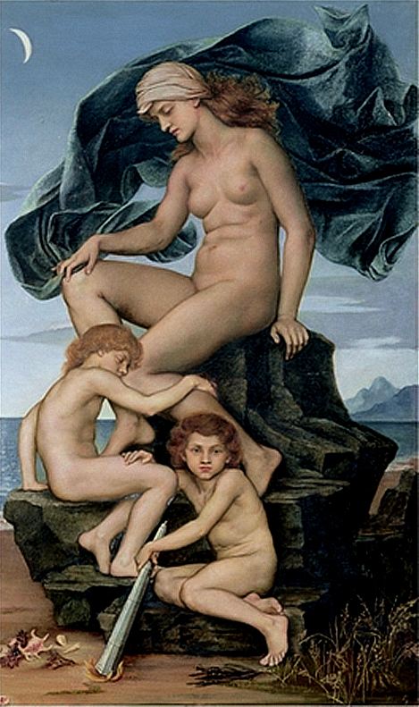 Эвелина де Морган, "Сон и Смерть, дети Ночи". Холст, масло, 1883