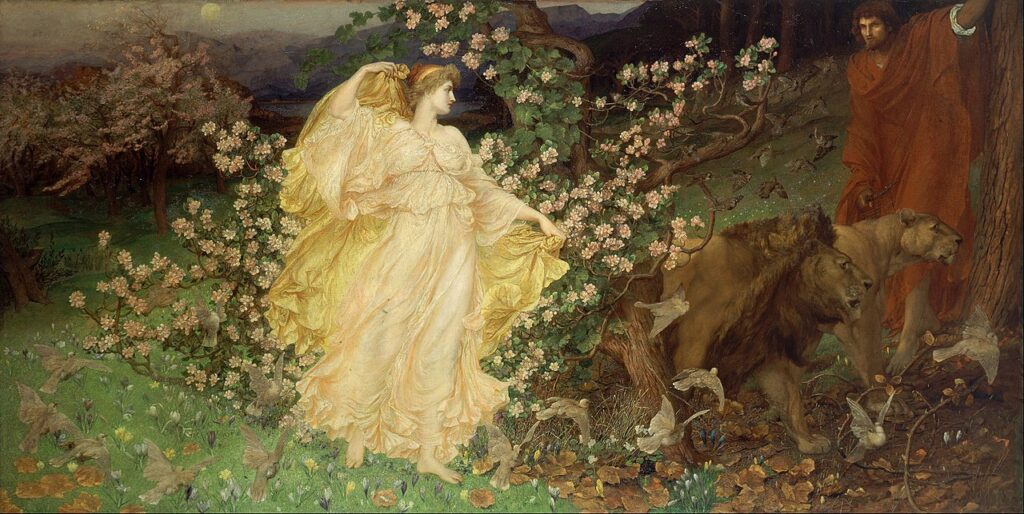 Уильям Блейк Ричмонд, "Венера и Анхиз". Холст, масло, 1889-1890