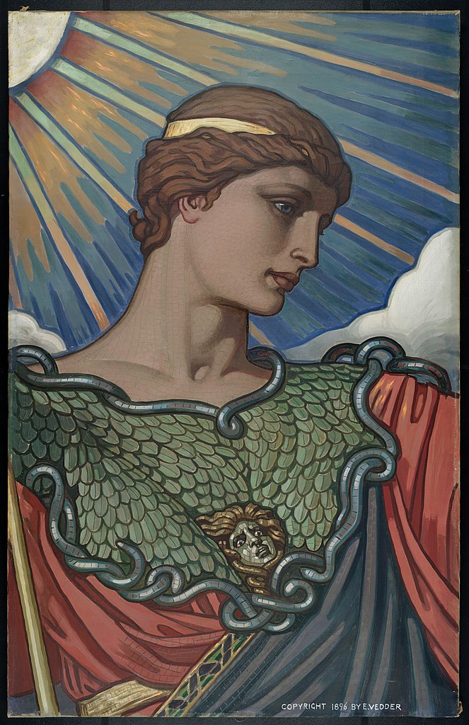 Элиху Веддер, "Минерва" (деталь). Подготовительный картон для мозаики в Библиотеке Конгресса (Вашингтон, США), 1896