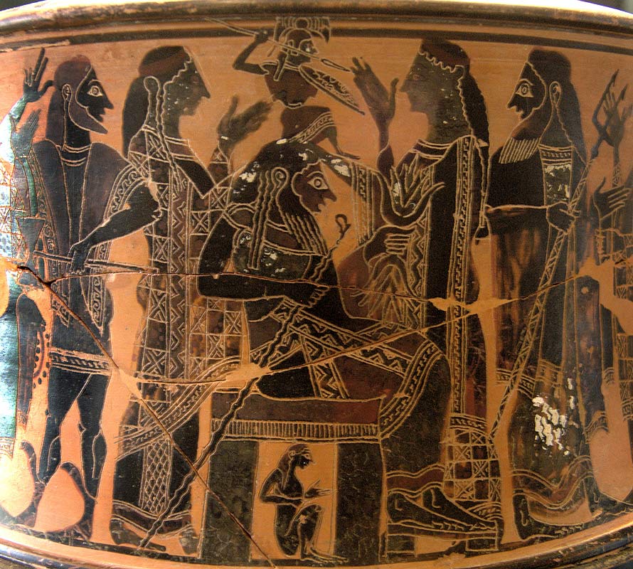 Рождение Афины из головы Зевса. Аттический чернофигурный треножник, ок. 570-560 до н.э.