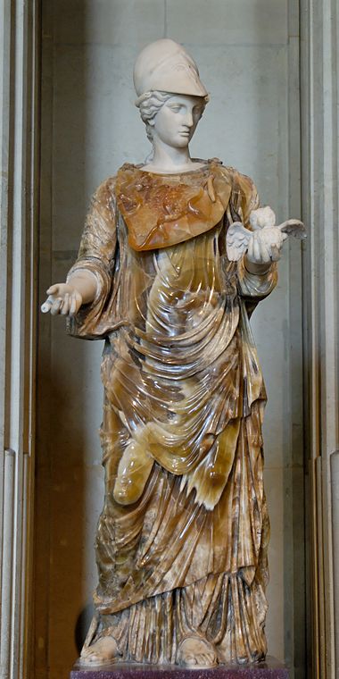 Римская статуя Минервы (Афины) с совой. Оникс, II в. н.э. , реставрация XVIII в.