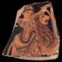 Рея-Кибела верхом на льве. Фрагмент аттического краснофигурного килика, конец V в. до н.э.