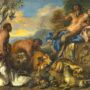 Джованни Бенедетто Кастильоне, «Сатиры, приносящие дары». Медь, масло, начало 1640-х гг.