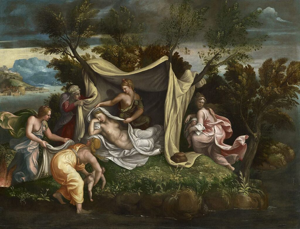 Джулио Романо, "Рождение Аполлона и Артемиды на острове Делос", ок. 1530-1540