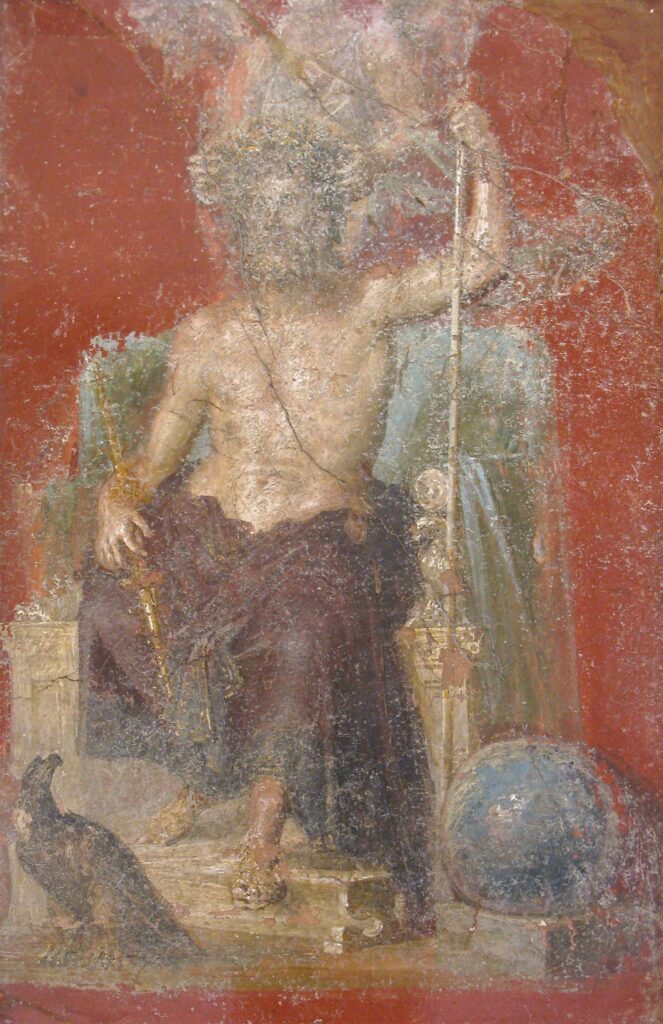 Зевс на престоле. Фреска из Дома Диоскуров в Помпеях, ок. 62-79 