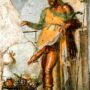Приап, взвешивающий свой фаллос кошельком. Фреска из Дома Веттиев в Помпеях, 60-79 гг. н.э.