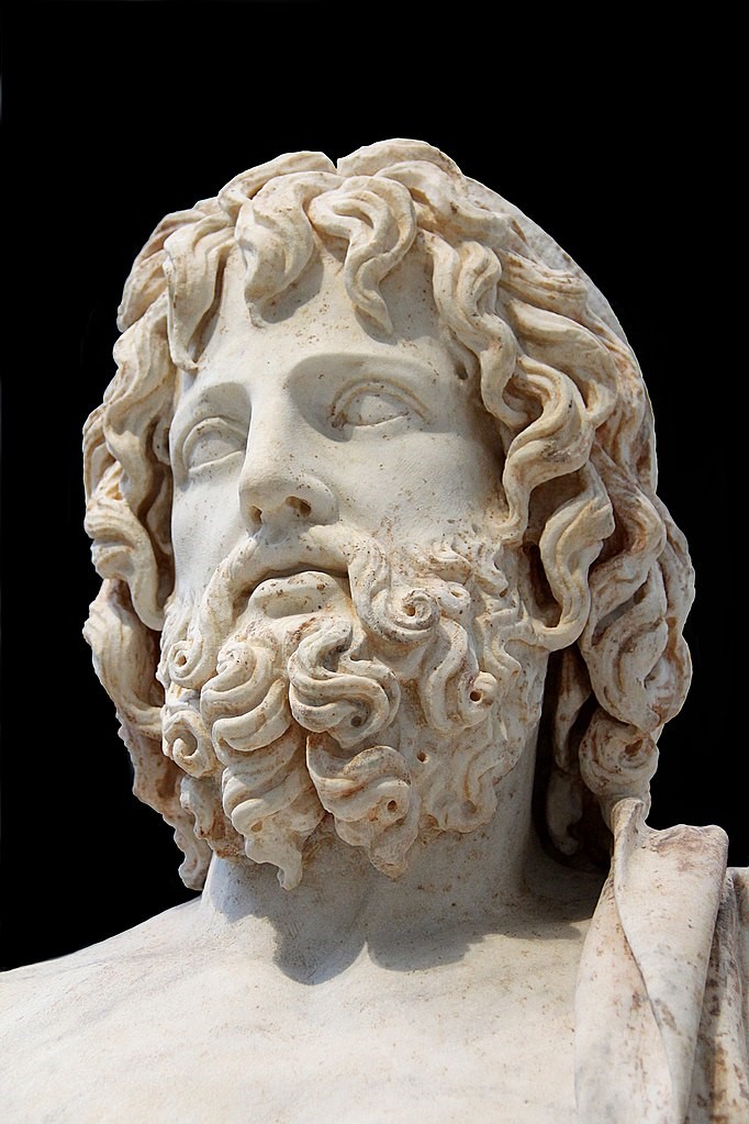 Юпитер. Голова статуи, мрамор, Рим, ок. 150 н.э.